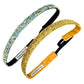 2 Pack | Glistening Mermaid | Viva Diva Gold | 5/8 Inch Sweaty Bands Non Slip Headband