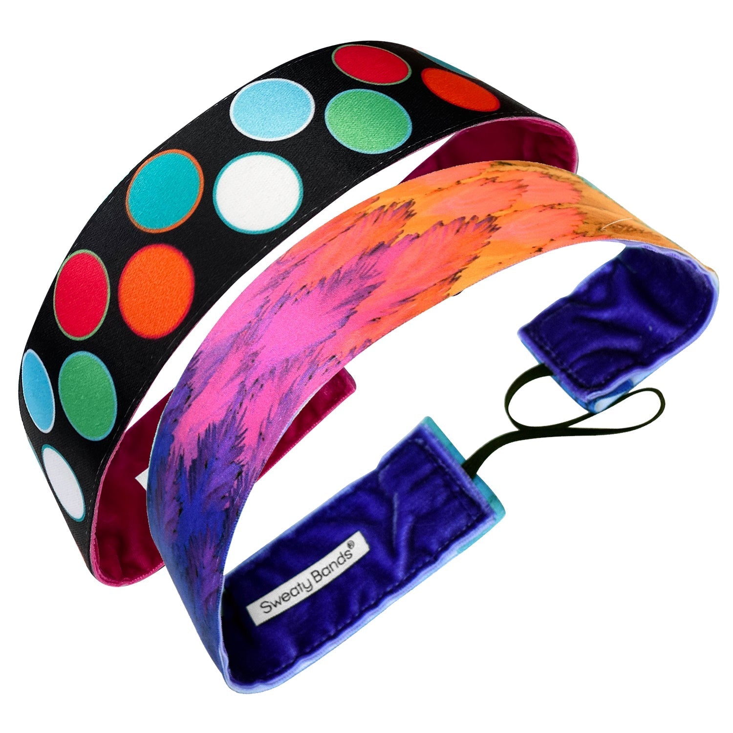 2 Pack | Toucan Play at That Game | Let's Clown Around | 1.5 Inch Sweaty Bands Non Slip Headband