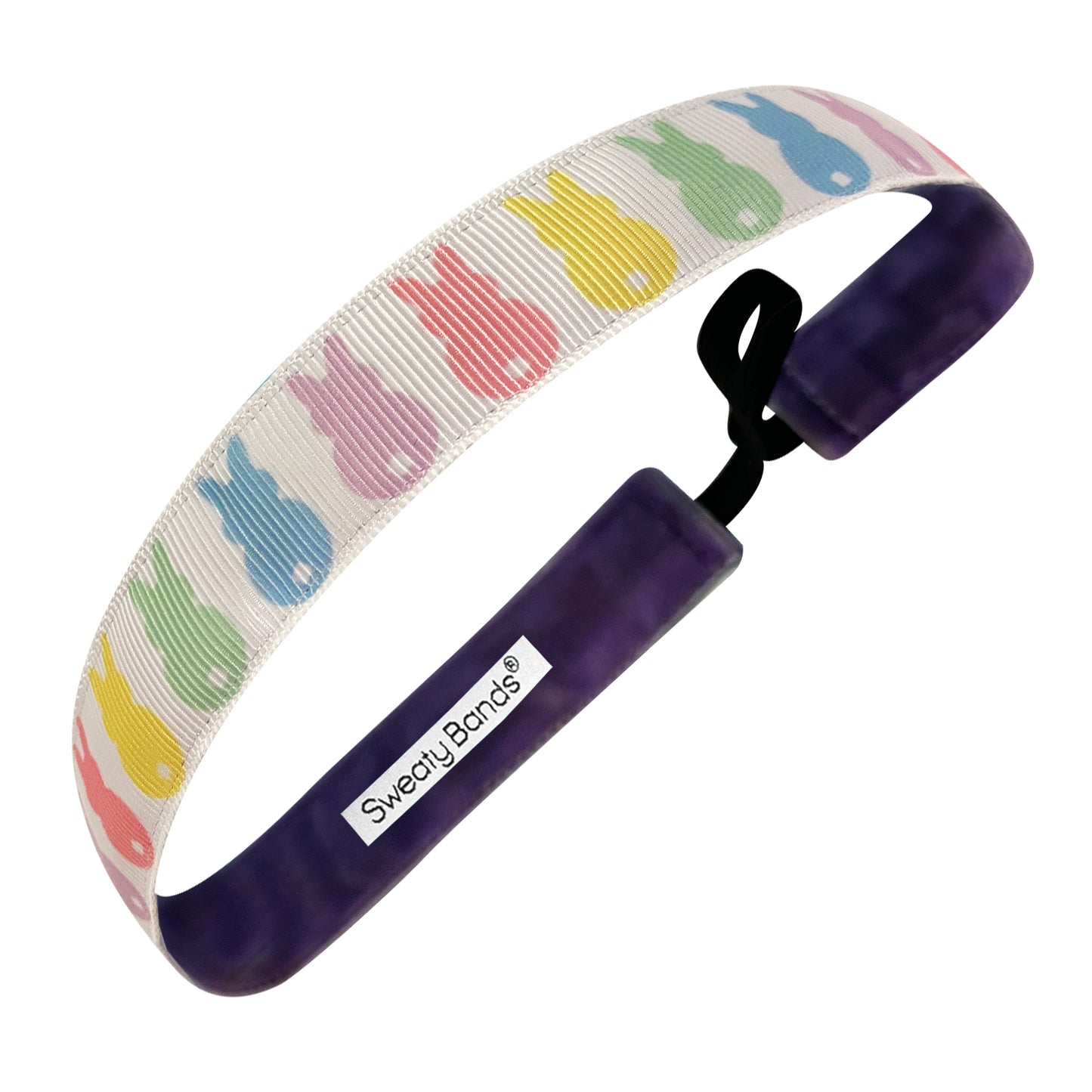 Easter | Hop To It | White, Multi | 1 Inch Sweaty Bands Non Slip Headband