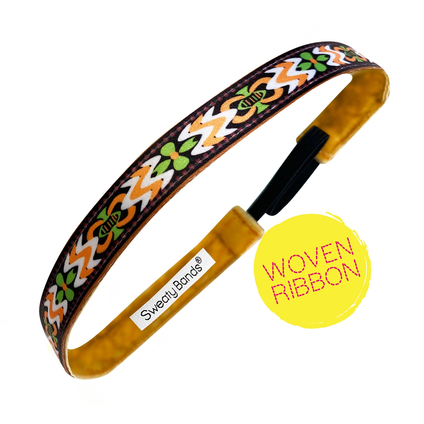 Lively | Green, Gold, Brown | 1 Inch Sweaty Bands Non Slip Headband