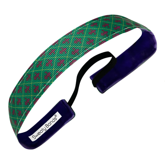 Mardi Gras | Fleur de lis | Green | 1 Inch Sweaty Bands Non Slip Headband