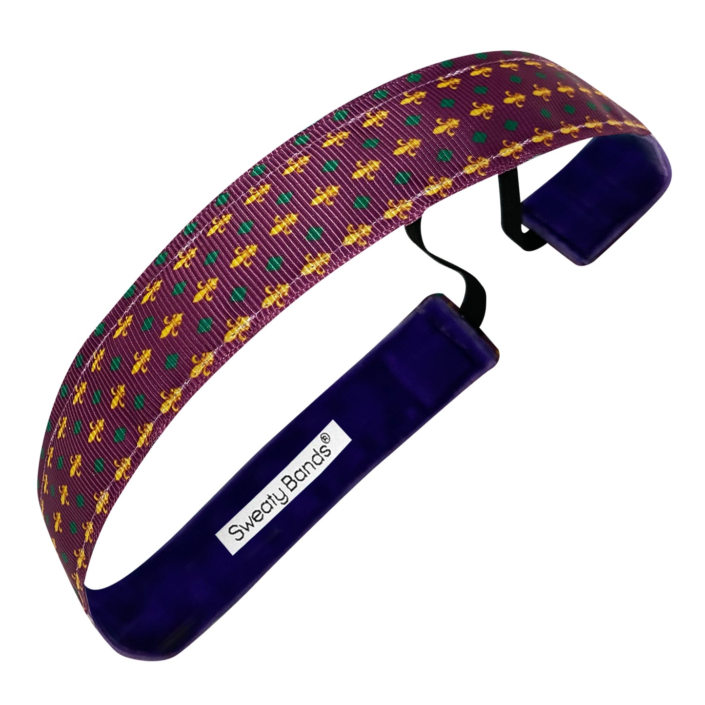 Mardi Gras | Fleur de lis |  Purple | 1 Inch Sweaty Bands Non Slip Headband