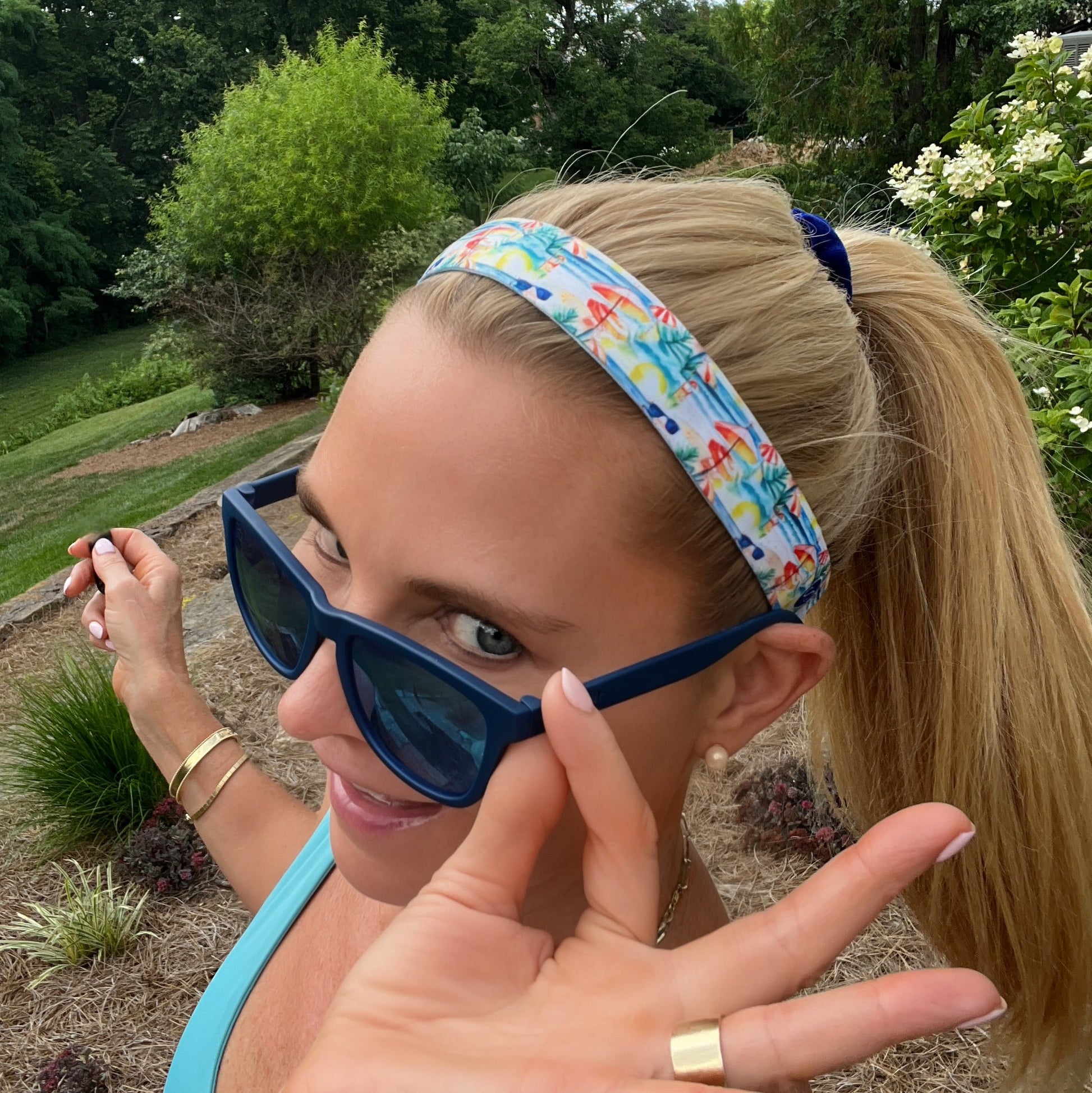 Petite | Beach Babe | Multi | 1 Inch Sweaty Bands Non Slip Headband