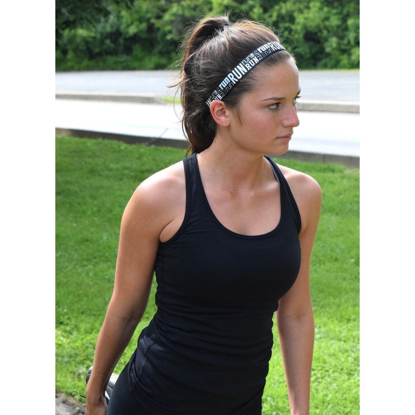 Petite | Cheaper Than Therapy | Black | 1 Inch Sweaty Bands Non Slip Headband