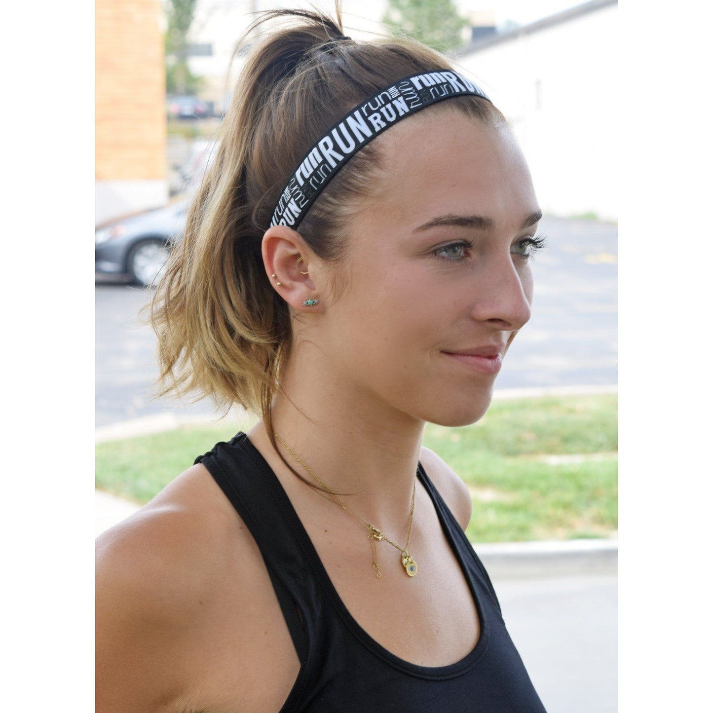 Petite | Cheaper Than Therapy | Black | 1 Inch Sweaty Bands Non Slip Headband