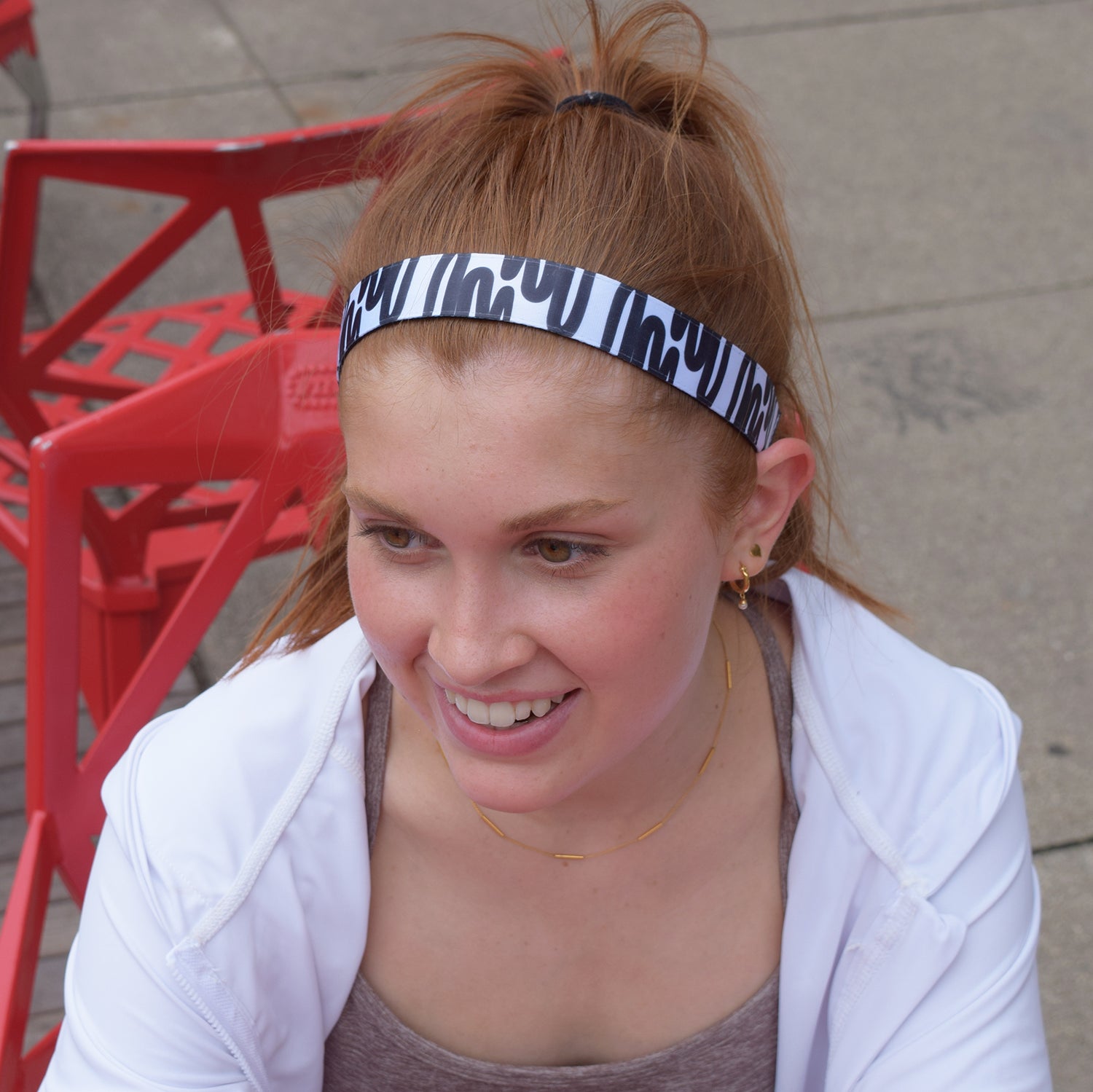 Petite | Go with the Flow | Black, White | 1 Inch Sweaty Bands Non Slip Headband