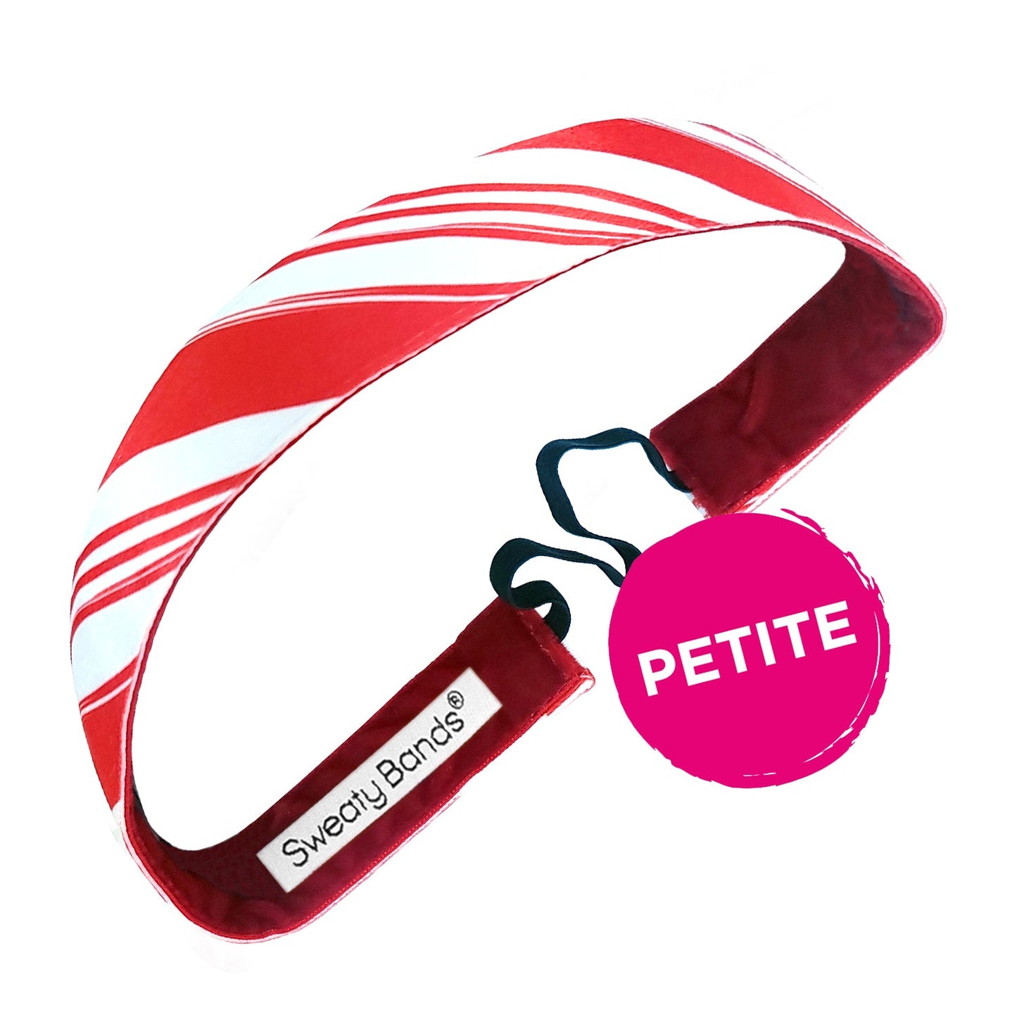 Petite | Holiday | Peppermint Swirl | Red, White | 1 Inch Sweaty Bands Non Slip Headband