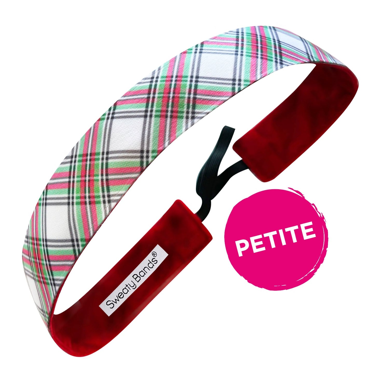 Petite Holiday | Plaid About You | Red, Green | 1 Inch Sweaty Bands Non Slip Headband