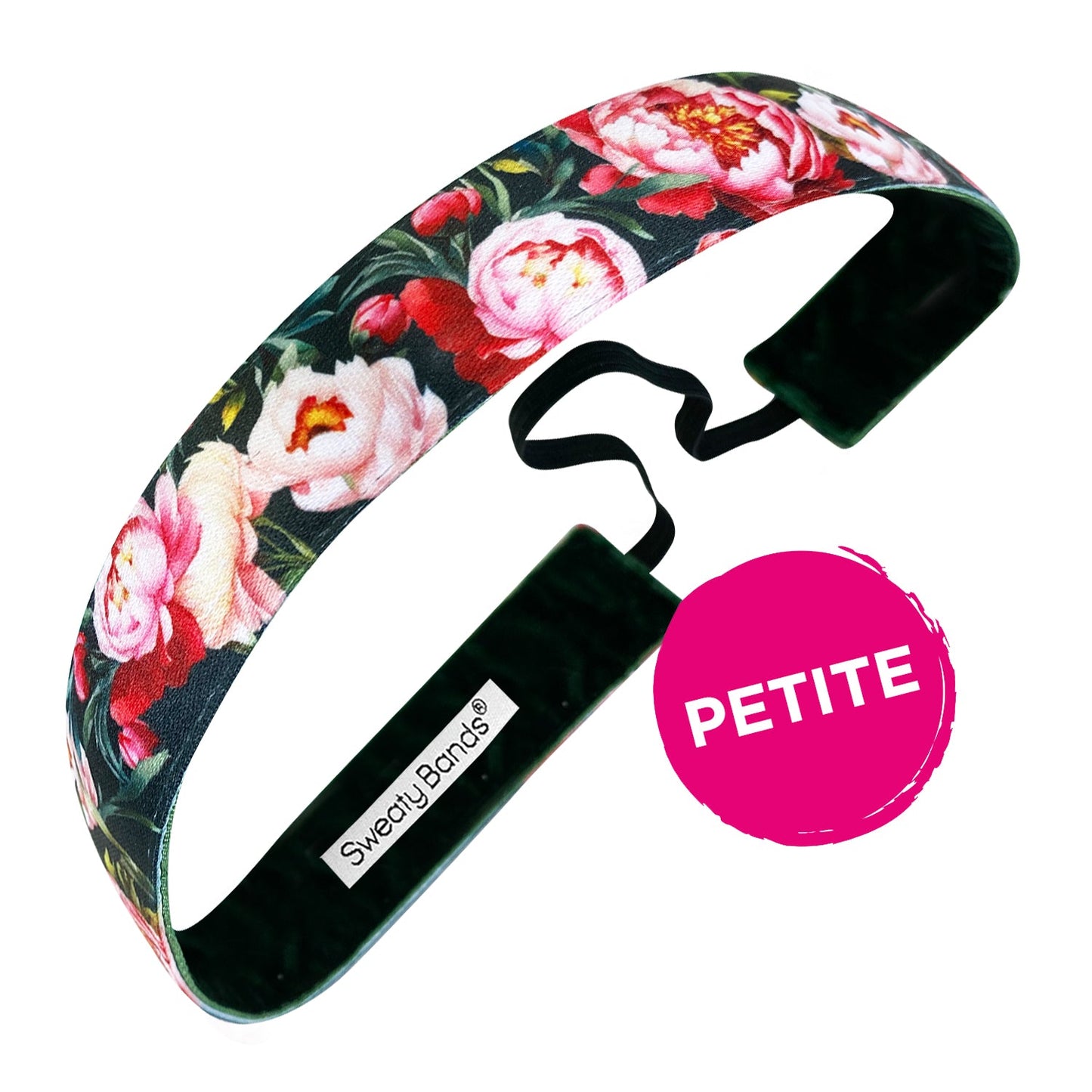 Petite | Lindy | Green, Pink | 1 Inch Sweaty Bands Non Slip Headband