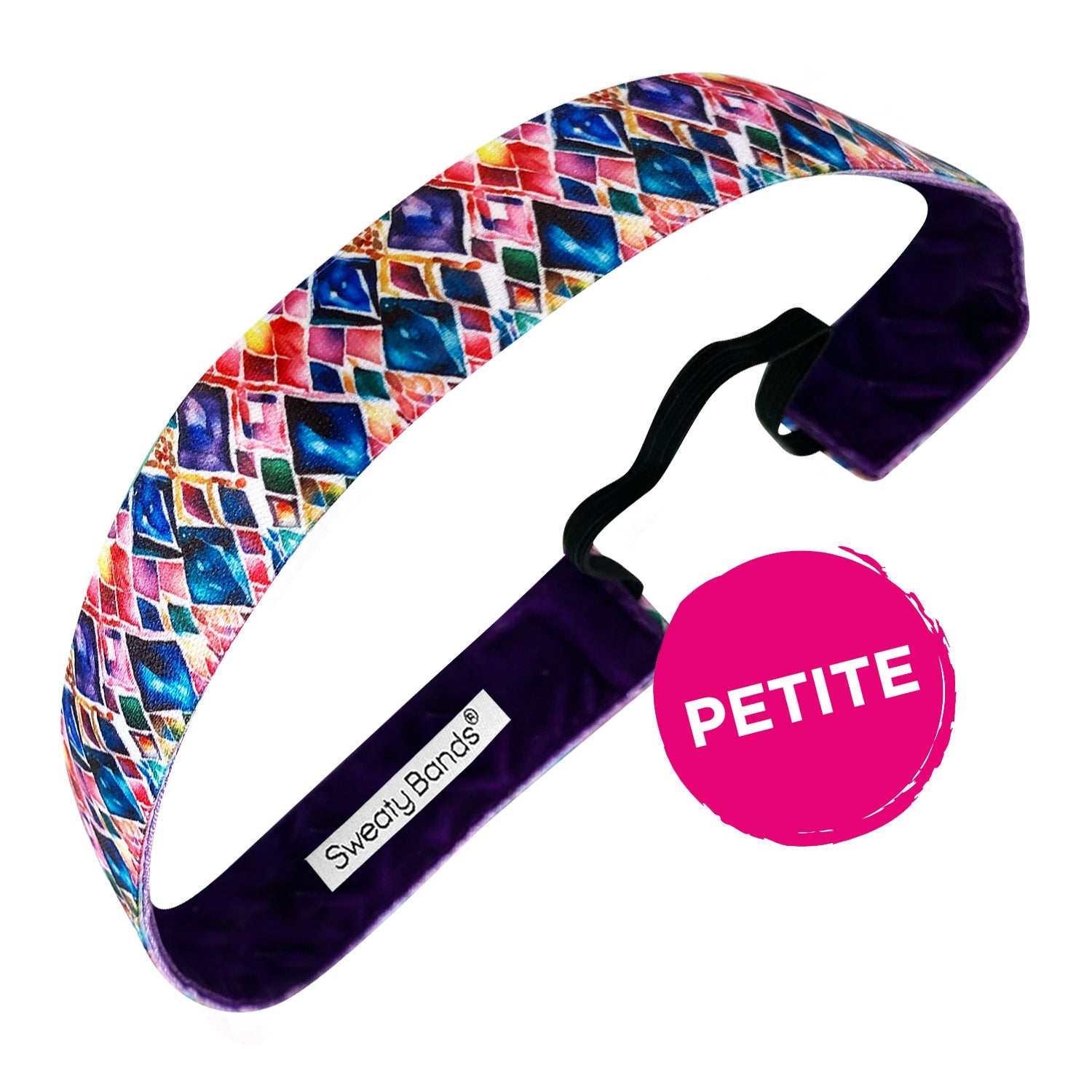 Petite | Stained Glass | 1 Inch Sweaty Bands Non Slip Headband