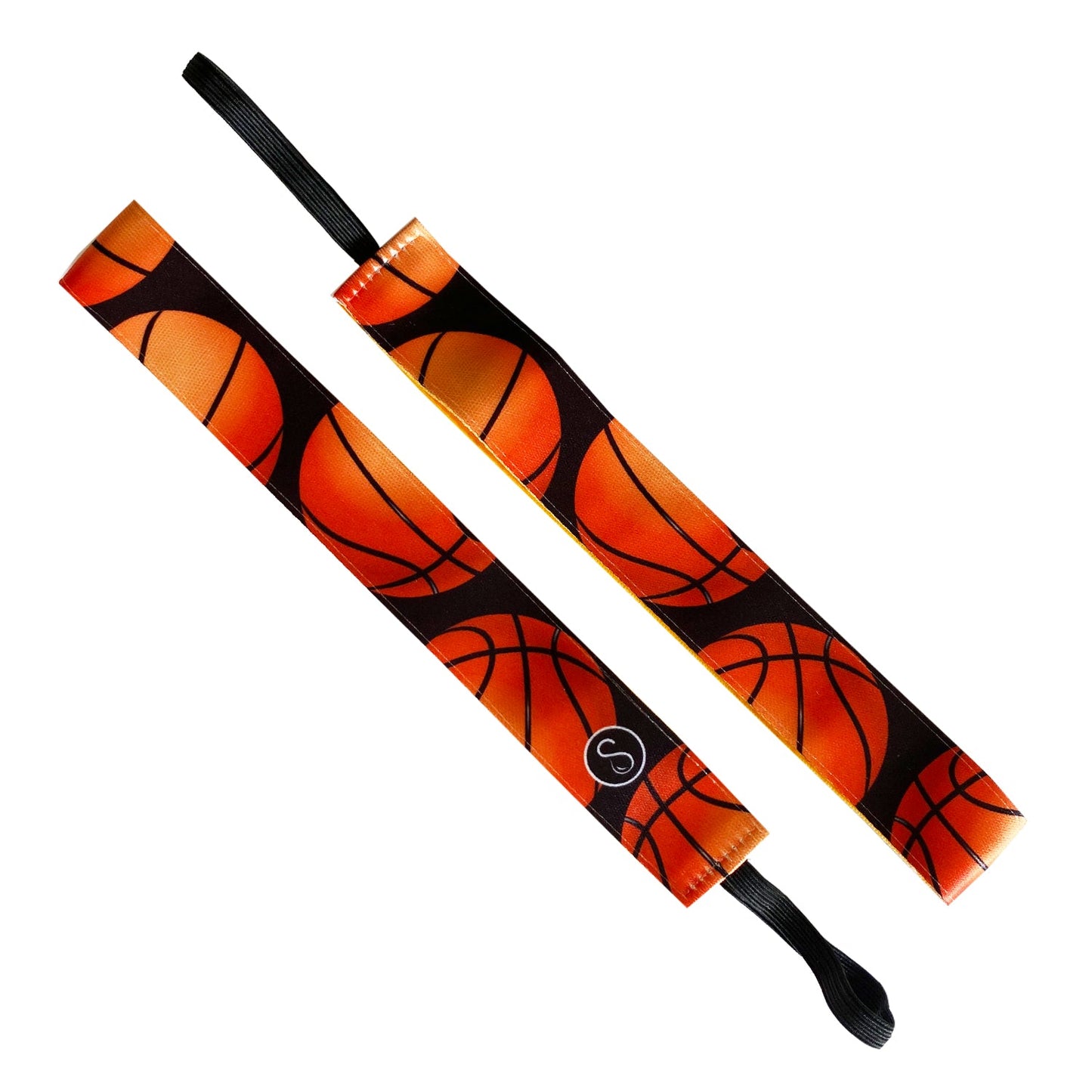 Sports | Slam Dunk | Black, Orange | 1 Inch Sweaty Bands Non Slip Headband