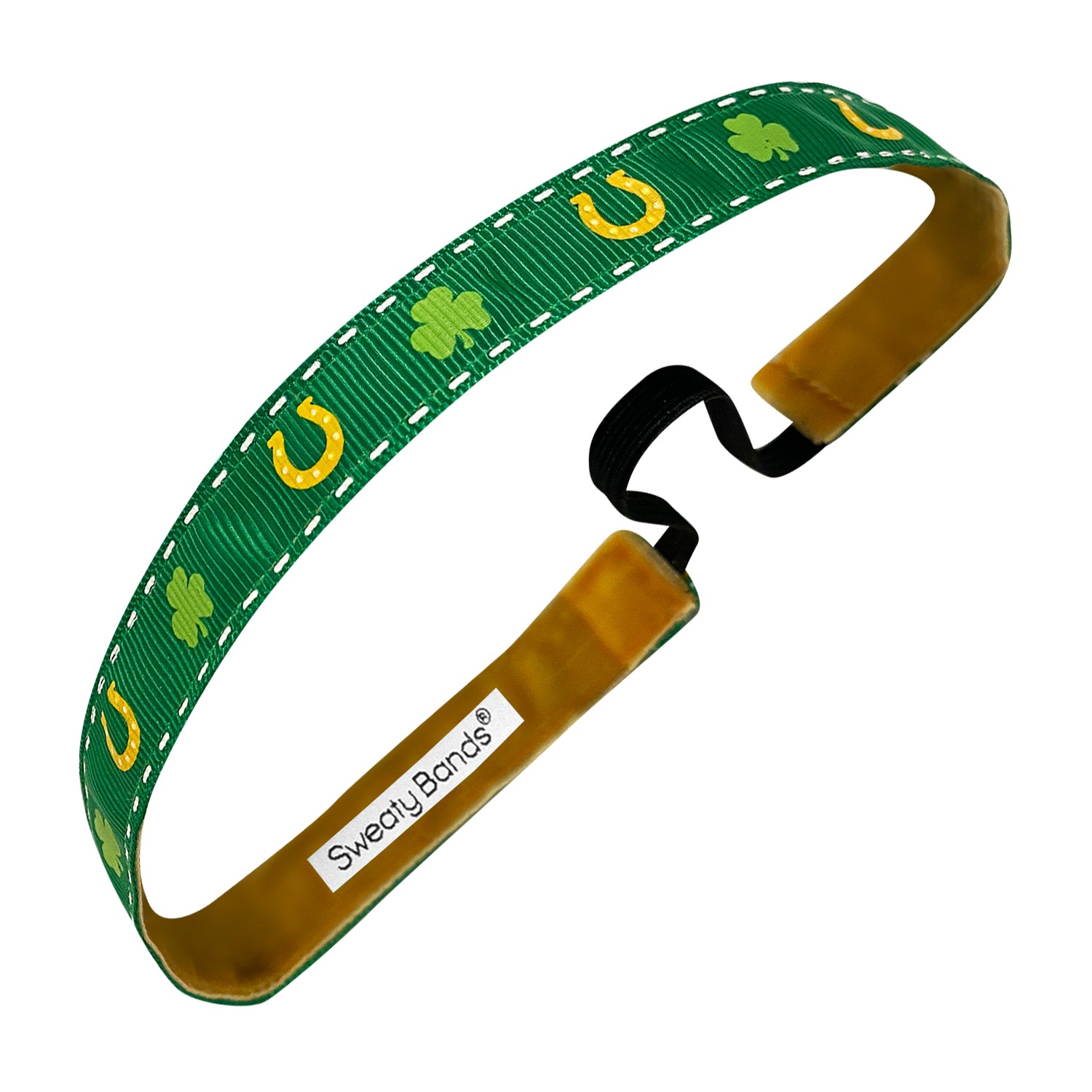 St. Patrick's Day | Irish You Luck | Green, Gold | 5/8 Inch Sweaty Bands Non Slip Headband