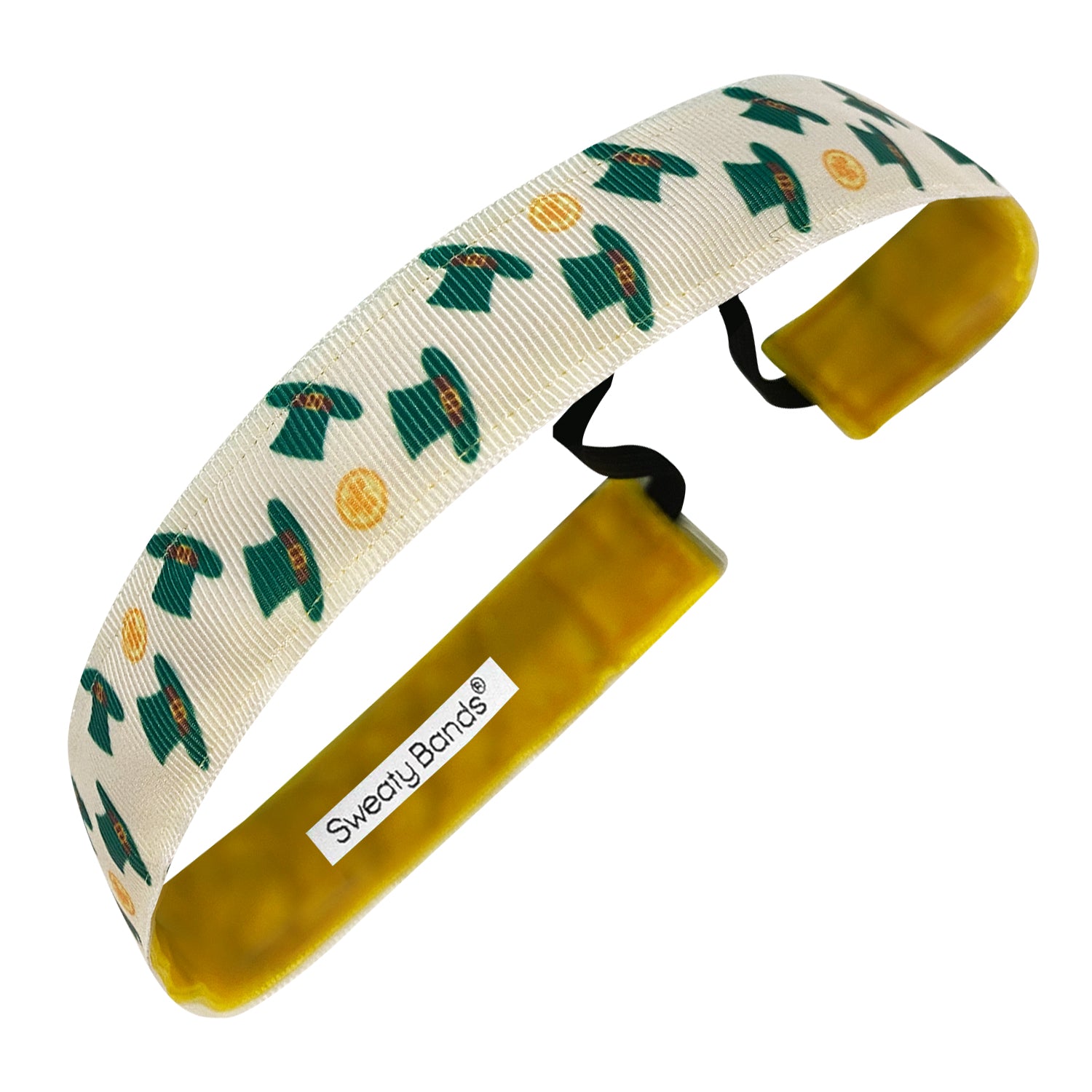 St. Patrick's Day | Let the Shenanigans Begin | White, Green, Gold | 1 Inch Sweaty Bands Non Slip Headband