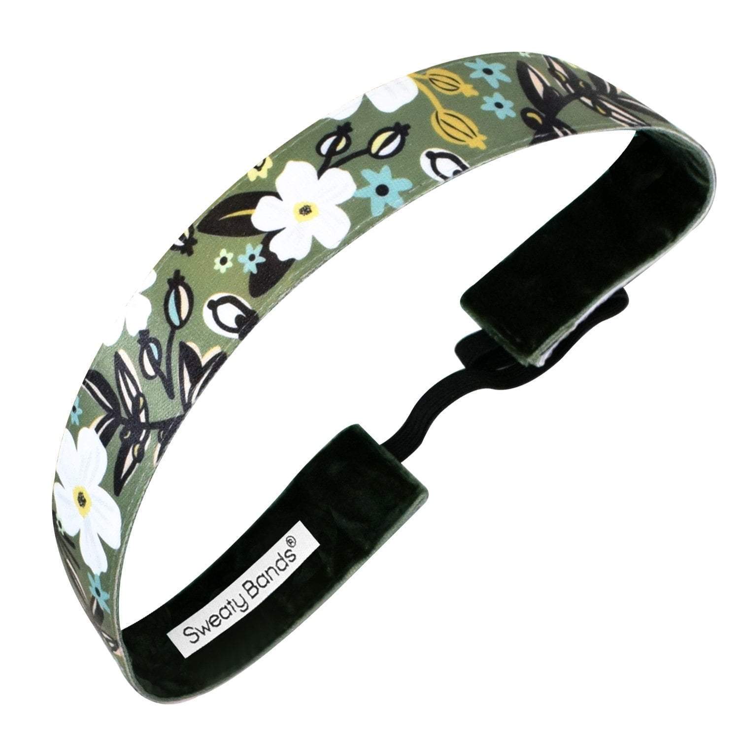 Bloominous | Olive | 1 Inch Sweaty Bands Non Slip Headband