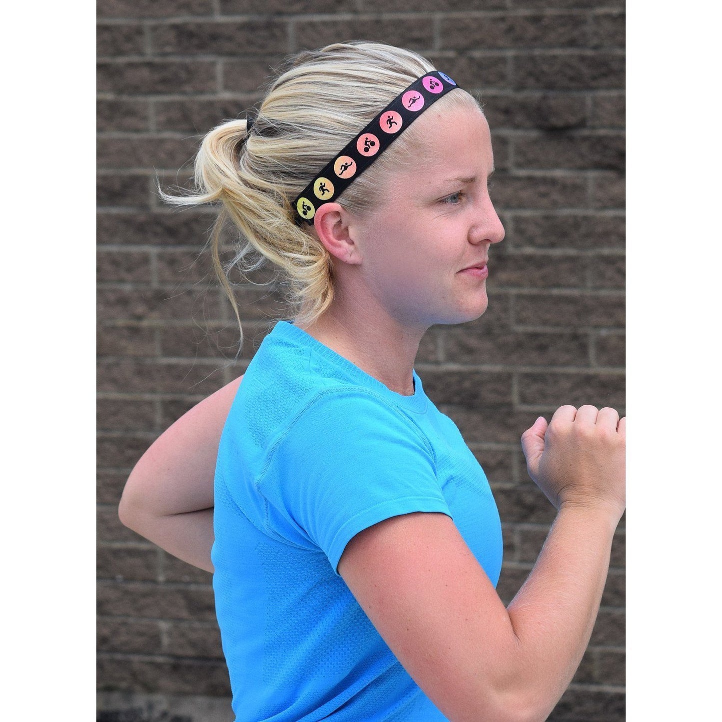 Dare to Tri | Black, Multi | 1 Inch Sweaty Bands Non Slip Headband