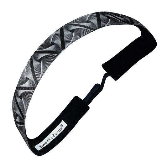 Delirium | Black, White, Grey | 1 Inch Sweaty Bands Non Slip Headband