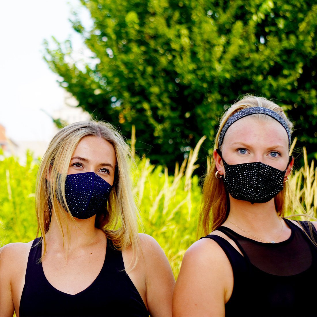 Face Mask | Bling Extra | SINGLE | Navy, Navy Sweaty Bands Non Slip Headband