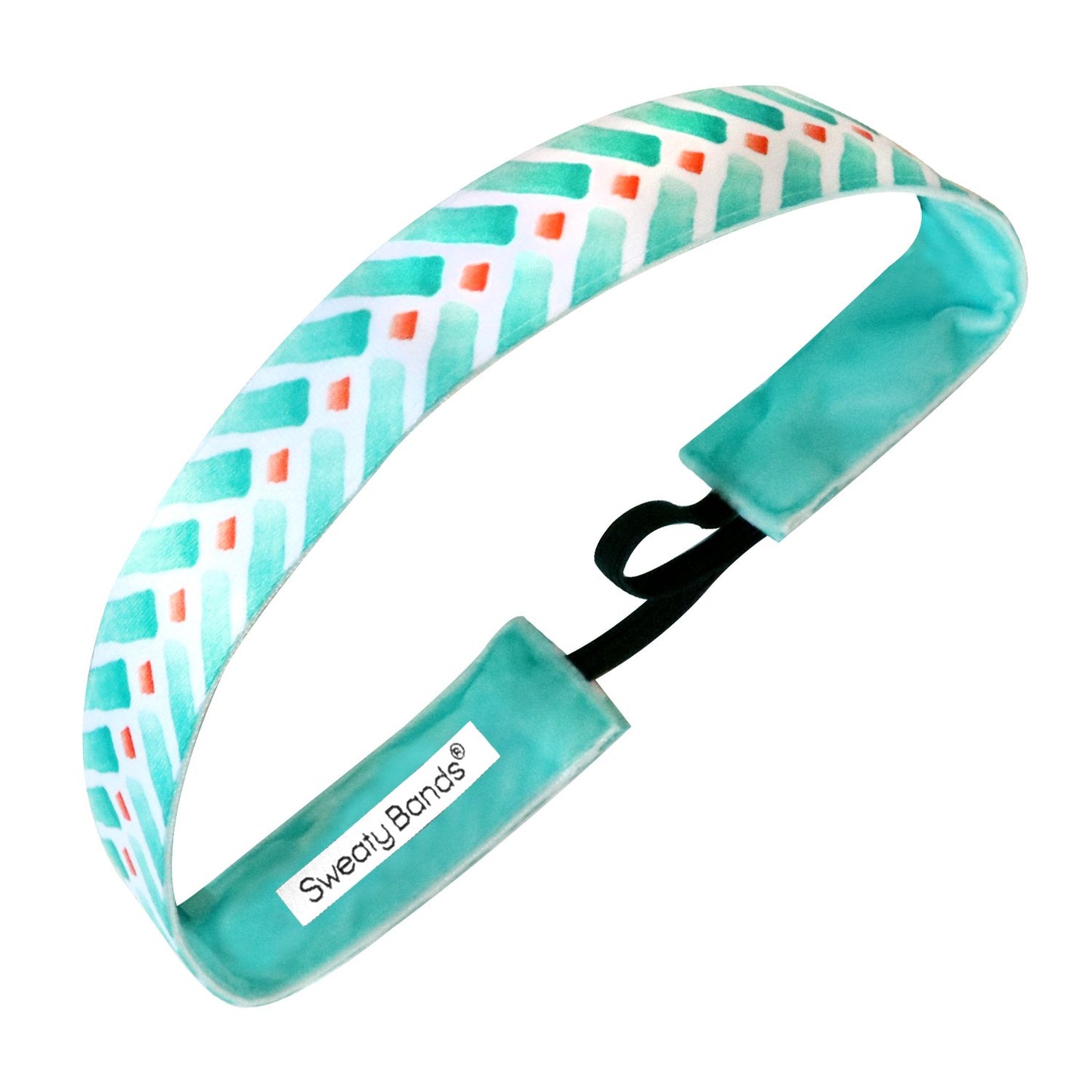 Follow Me | Teal, Orange | 1 Inch Sweaty Bands Non Slip Headband