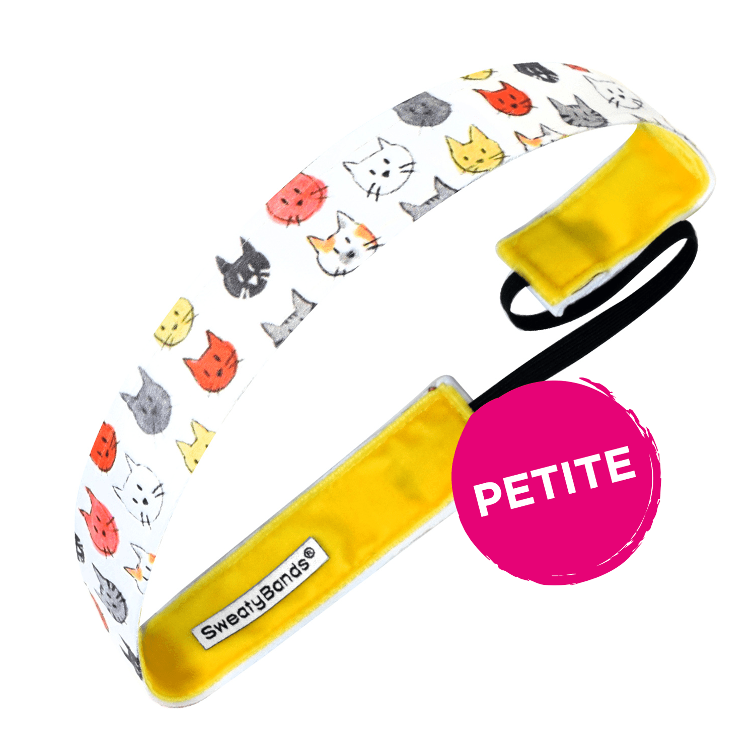 Petite | Smitten Kitten | White | 1 Inch Sweaty Bands Non Slip Headband