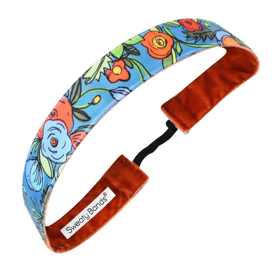 Picked for You | Blue, Orange | 1 Inch Sweaty Bands Non Slip Headband