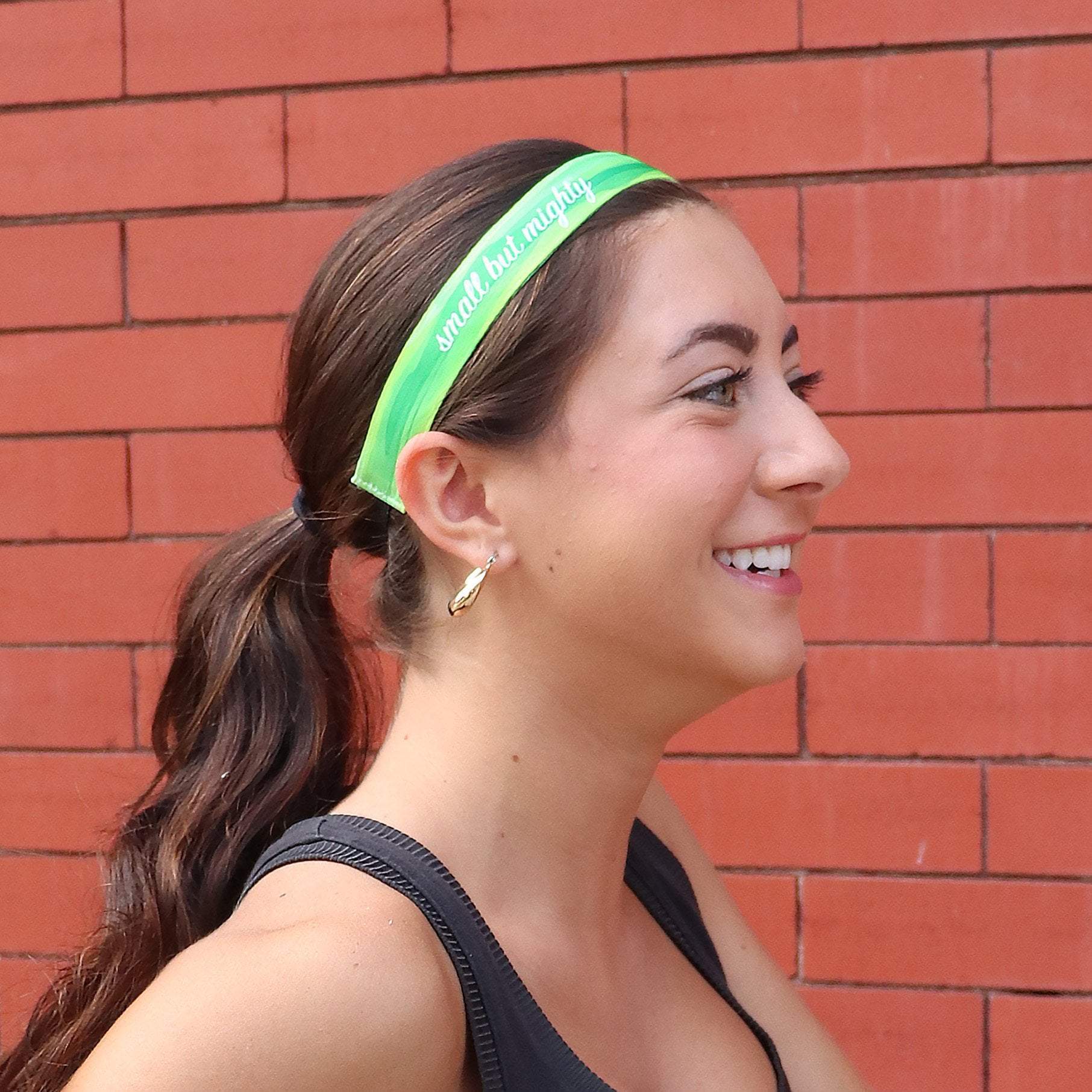 Small but Mighty | Green | 1 Inch Sweaty Bands Non Slip Headband