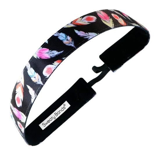 Tickled Pink | Black | 1 Inch Sweaty Bands Non Slip Headband