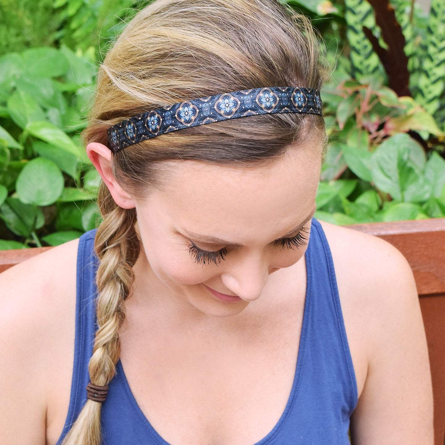 Understated | Navy |  Inch 5/8 Sweaty Bands Non Slip Headband