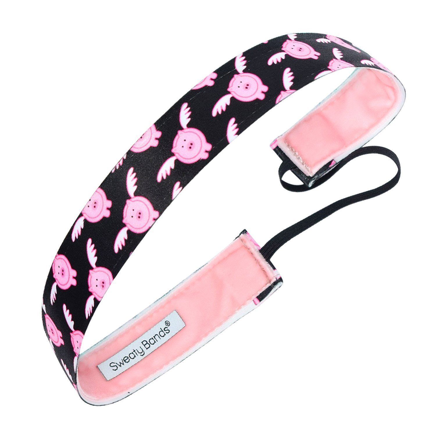 When Pigs Fly | Black | 1 Inch Sweaty Bands Non Slip Headband